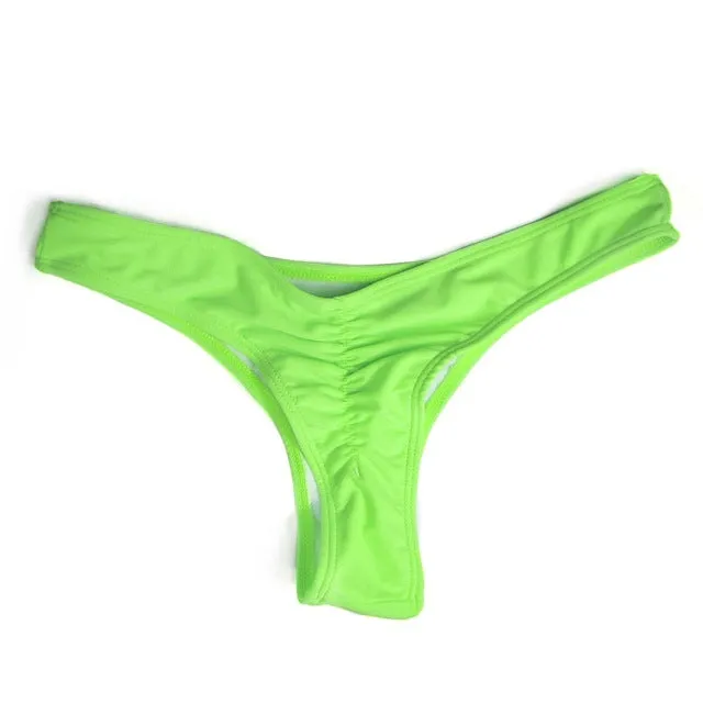 2016 Sexy Brazilian Mini Thong V Shape G-String Bikini Beach Underwear Swimwear 5 Colors Thong for Choice