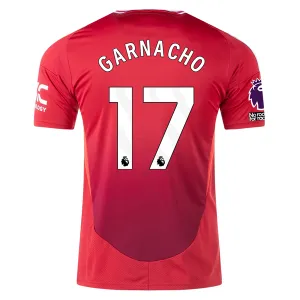 adidas Manchester United Alejandro Garnacho Home Jersey w/ EPL   No Room For Racism 24/25 (MUFC Red)