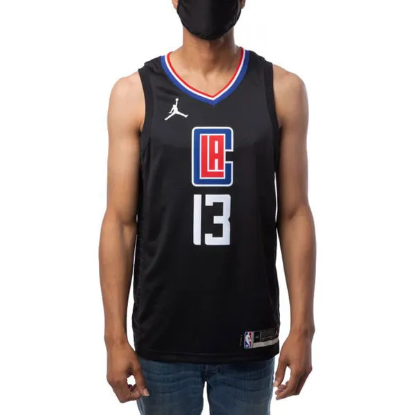 Air Jordan NBA SW Fan Edition Los Angeles Clippers Jersey 2020-21 Season George No. 13 Black, black