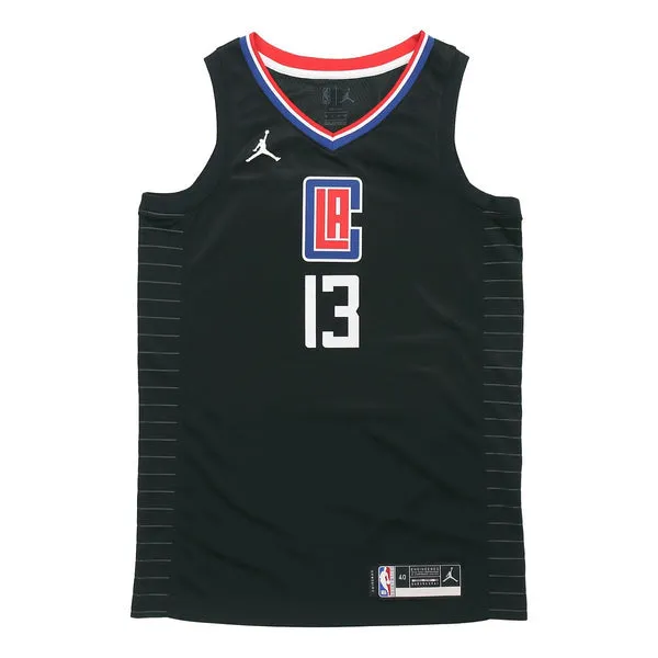 Air Jordan NBA SW Fan Edition Los Angeles Clippers Jersey 2020-21 Season George No. 13 Black, black