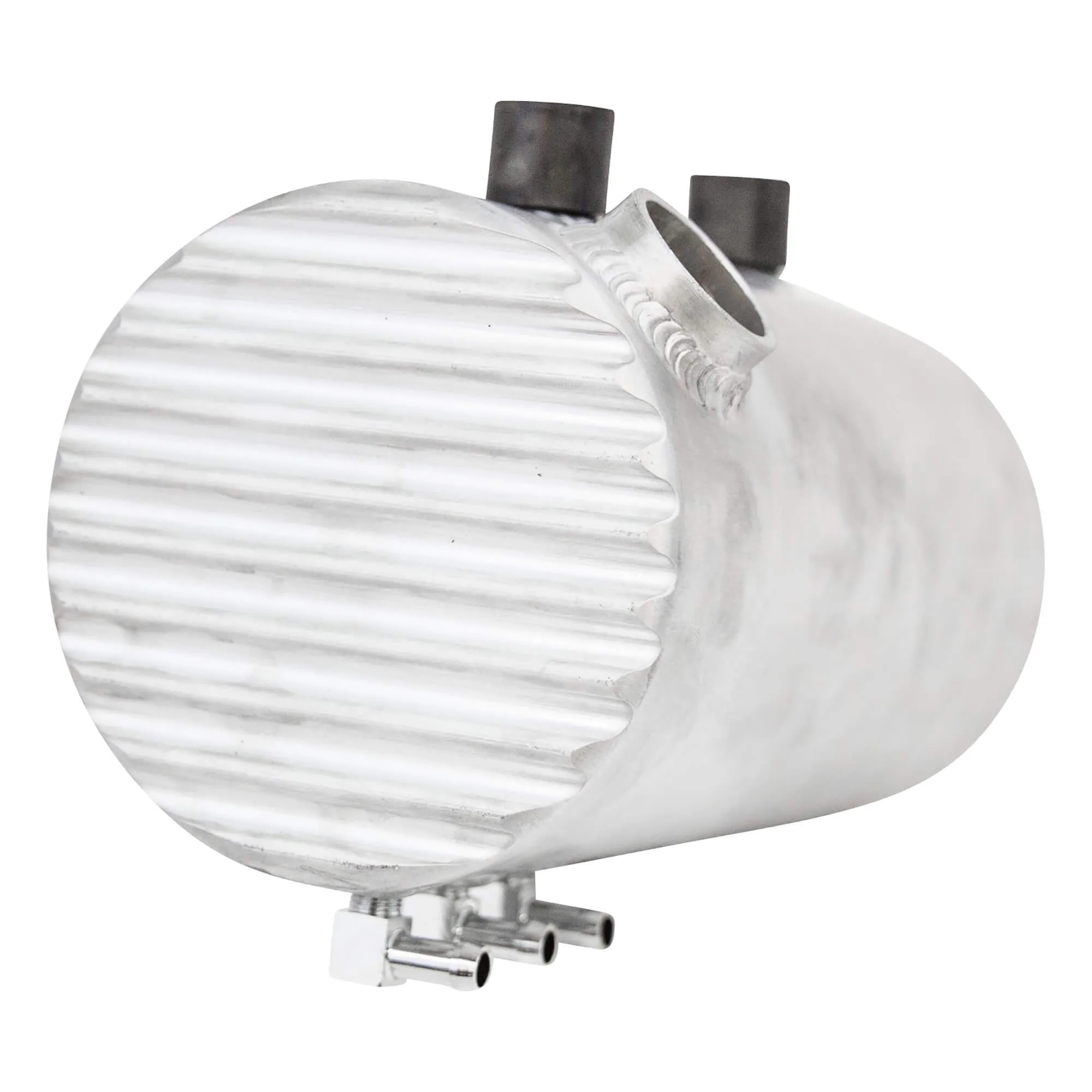 Aluminum Oil Tank With Finned Ends - Raw Finish - for Harley-Davidson Choppers