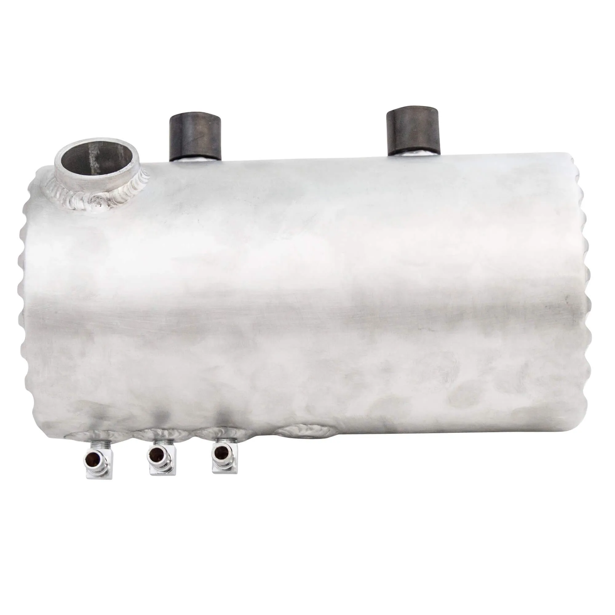 Aluminum Oil Tank With Finned Ends - Raw Finish - for Harley-Davidson Choppers