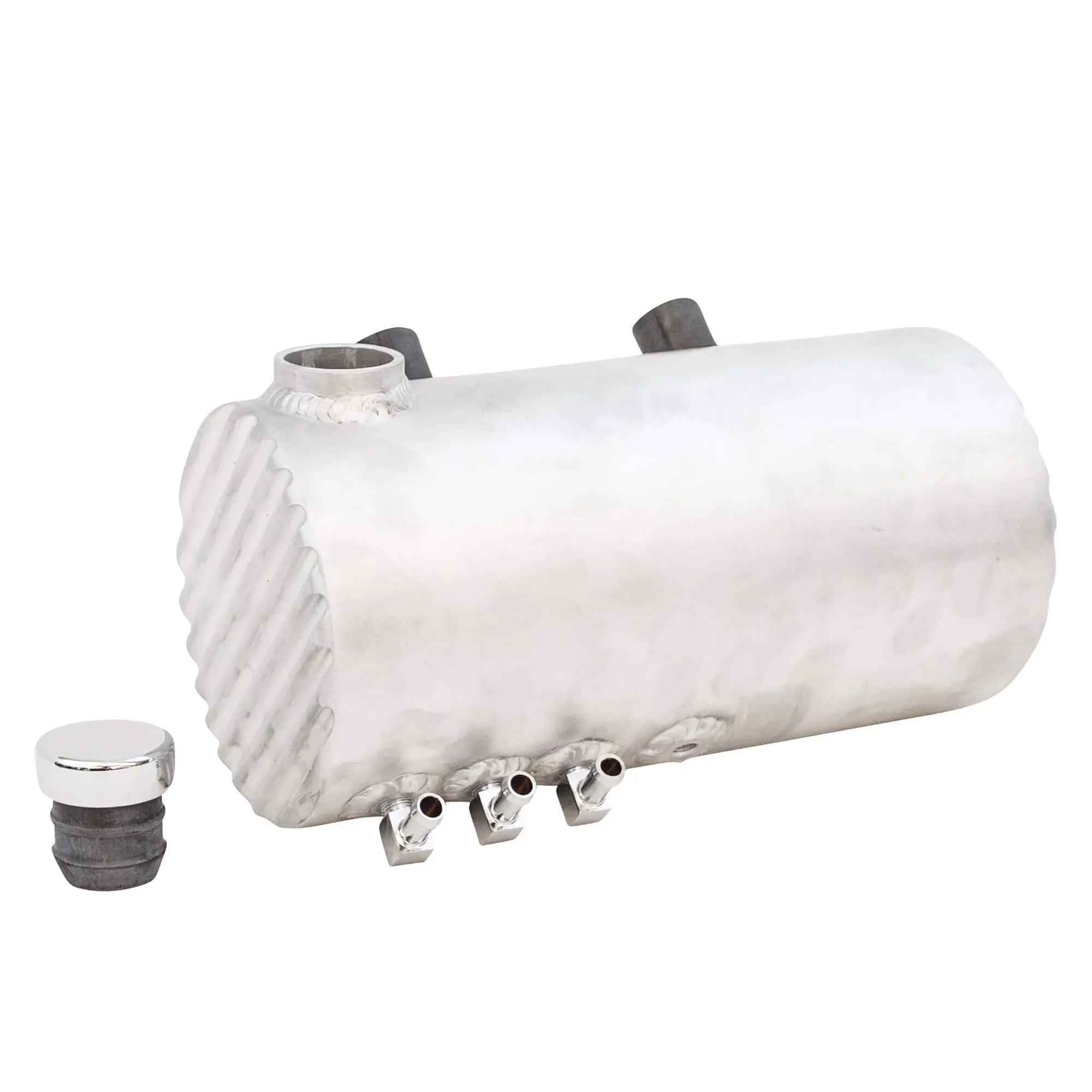 Aluminum Oil Tank With Finned Ends - Raw Finish - for Harley-Davidson Choppers