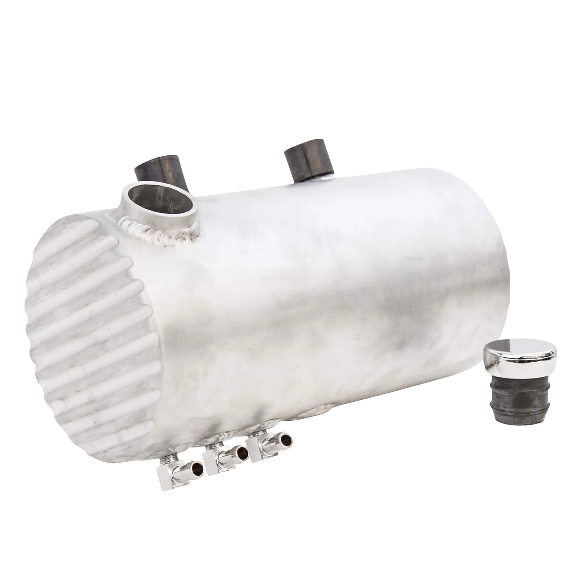 Aluminum Oil Tank With Finned Ends - Raw Finish - for Harley-Davidson Choppers