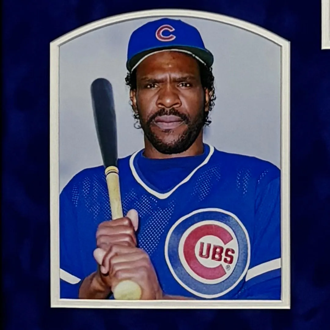 Andre Dawson Signed Chicago Pinstripe Custom Suede Matte Framed Baseball Jersey