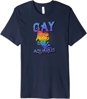 Aquarius T Shirt LGBT, Zodiac Gay Pride Shirts, Horoscope Constellation T-Shirt