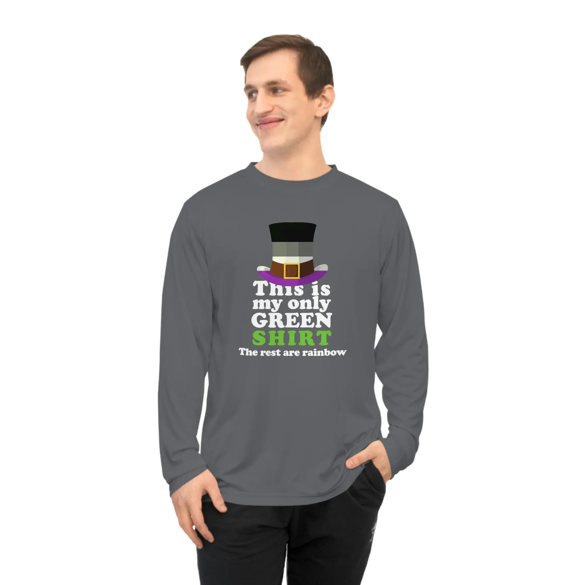 Asexual Flag Unisex Performance Long Sleeve Shirt - My Only Green Shirt