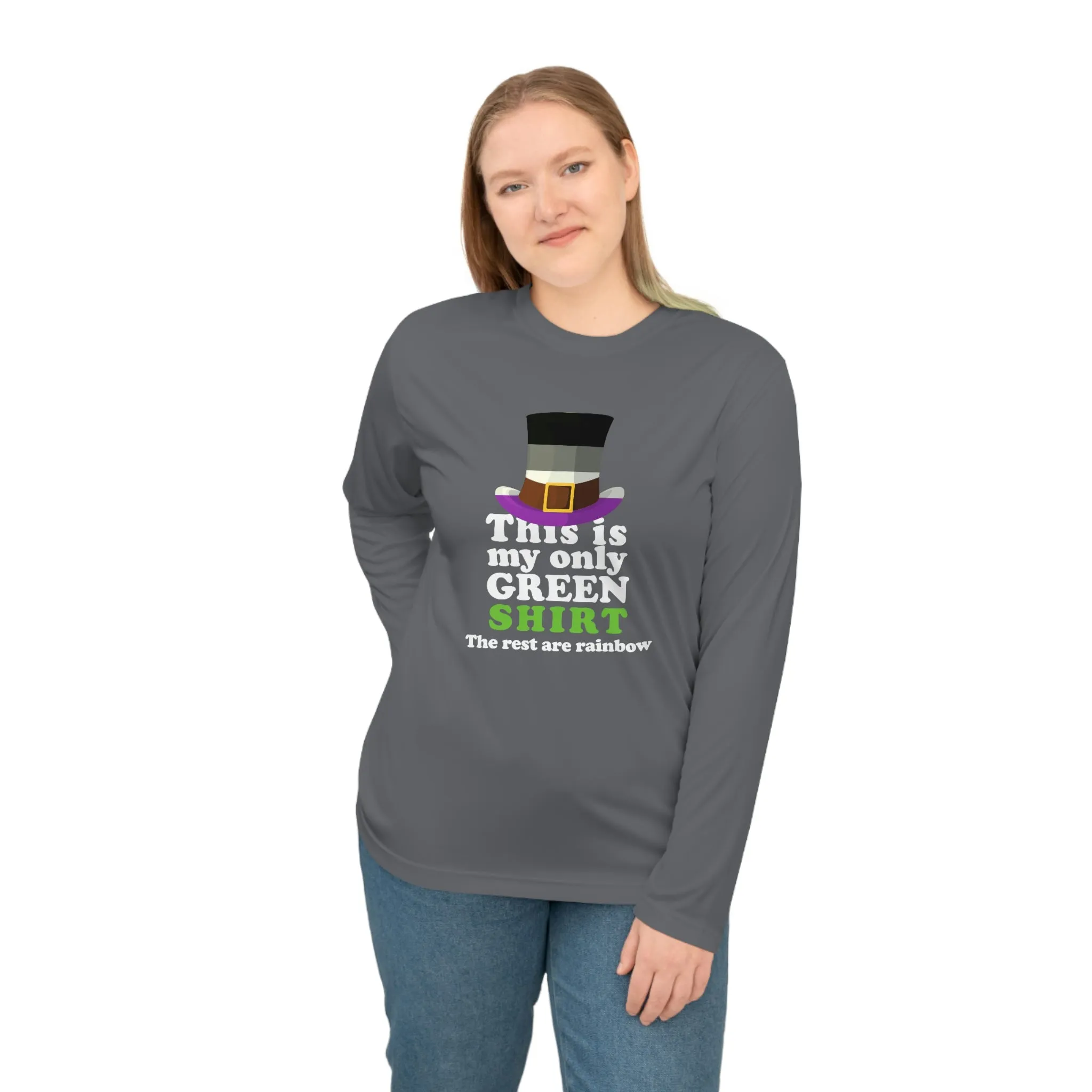Asexual Flag Unisex Performance Long Sleeve Shirt - My Only Green Shirt