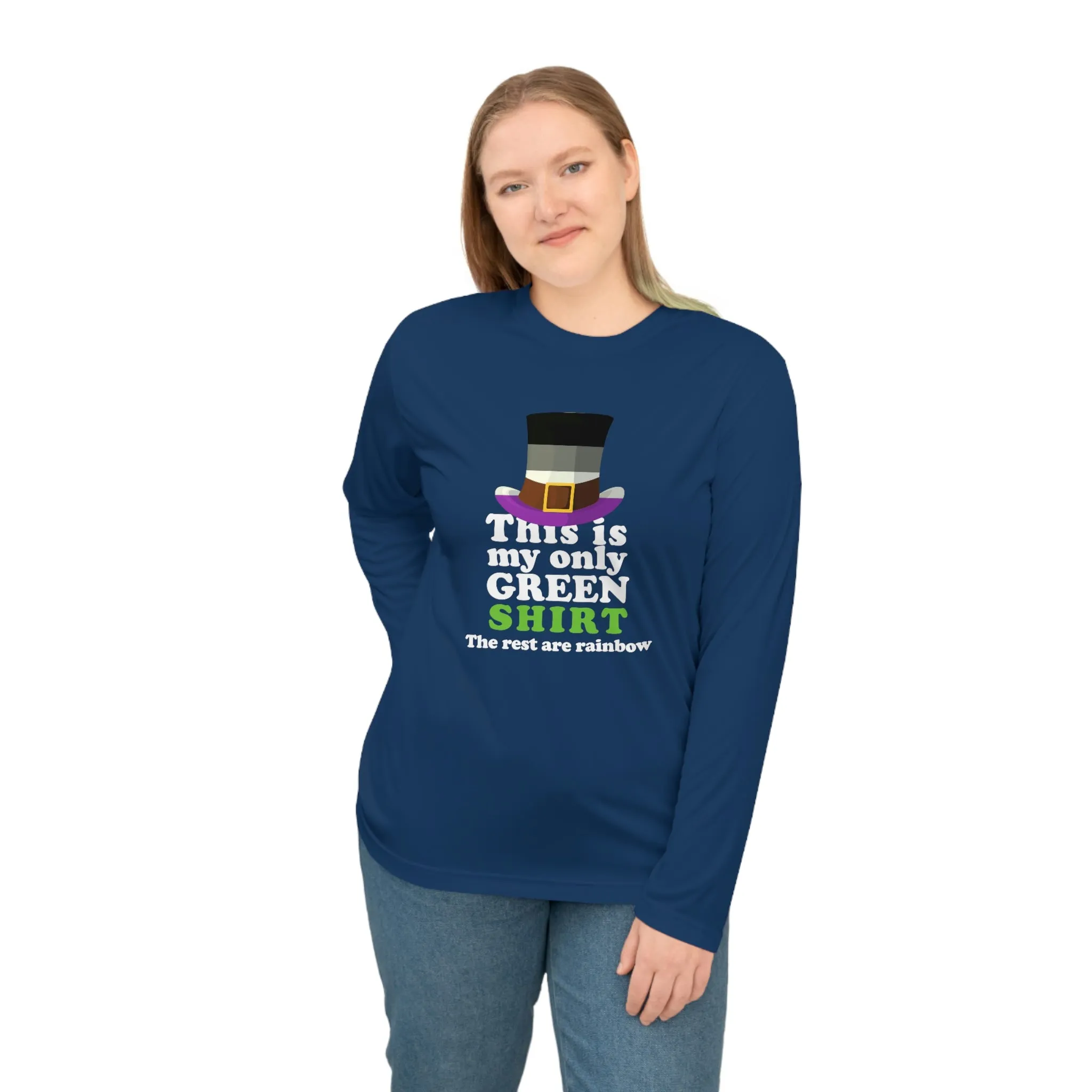 Asexual Flag Unisex Performance Long Sleeve Shirt - My Only Green Shirt