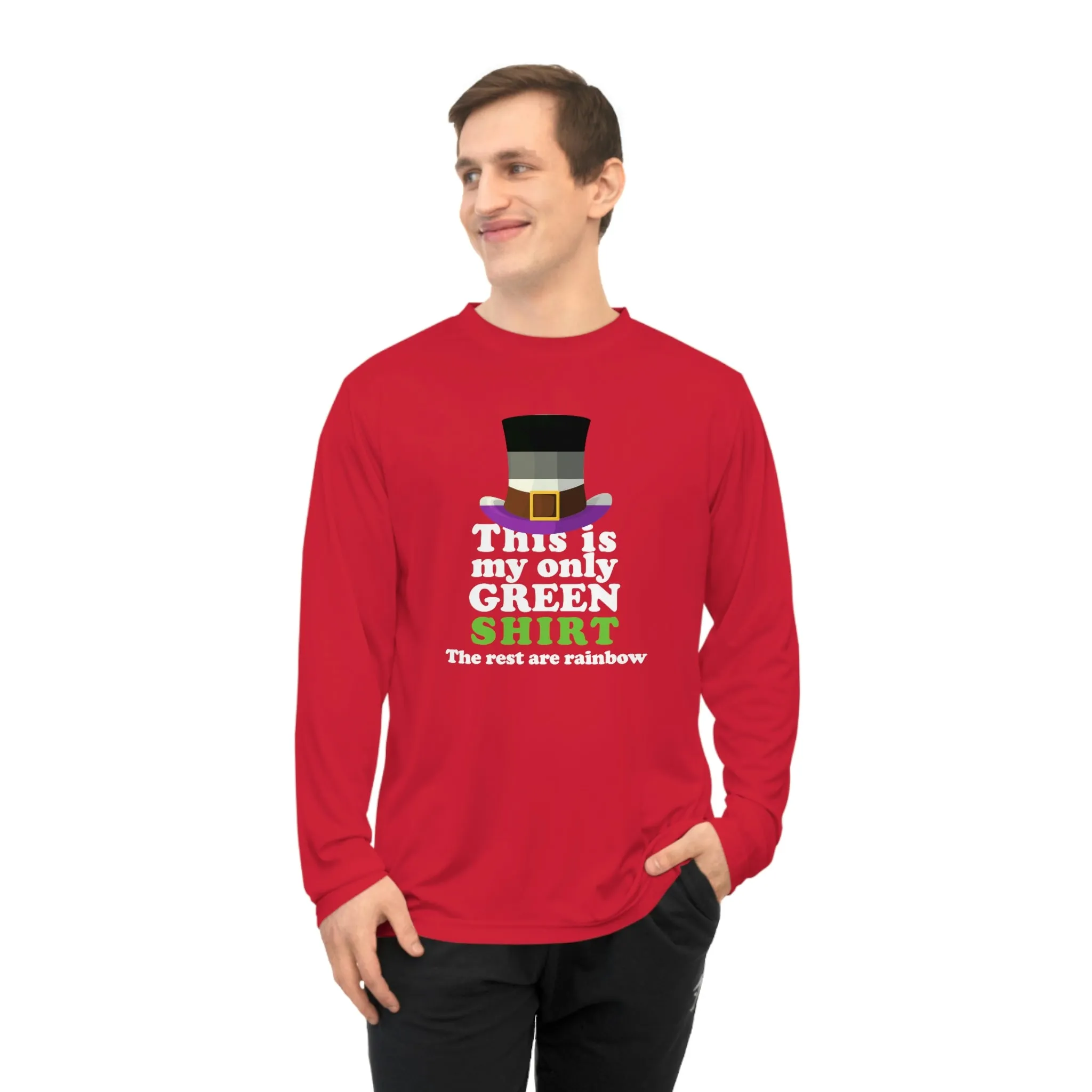 Asexual Flag Unisex Performance Long Sleeve Shirt - My Only Green Shirt