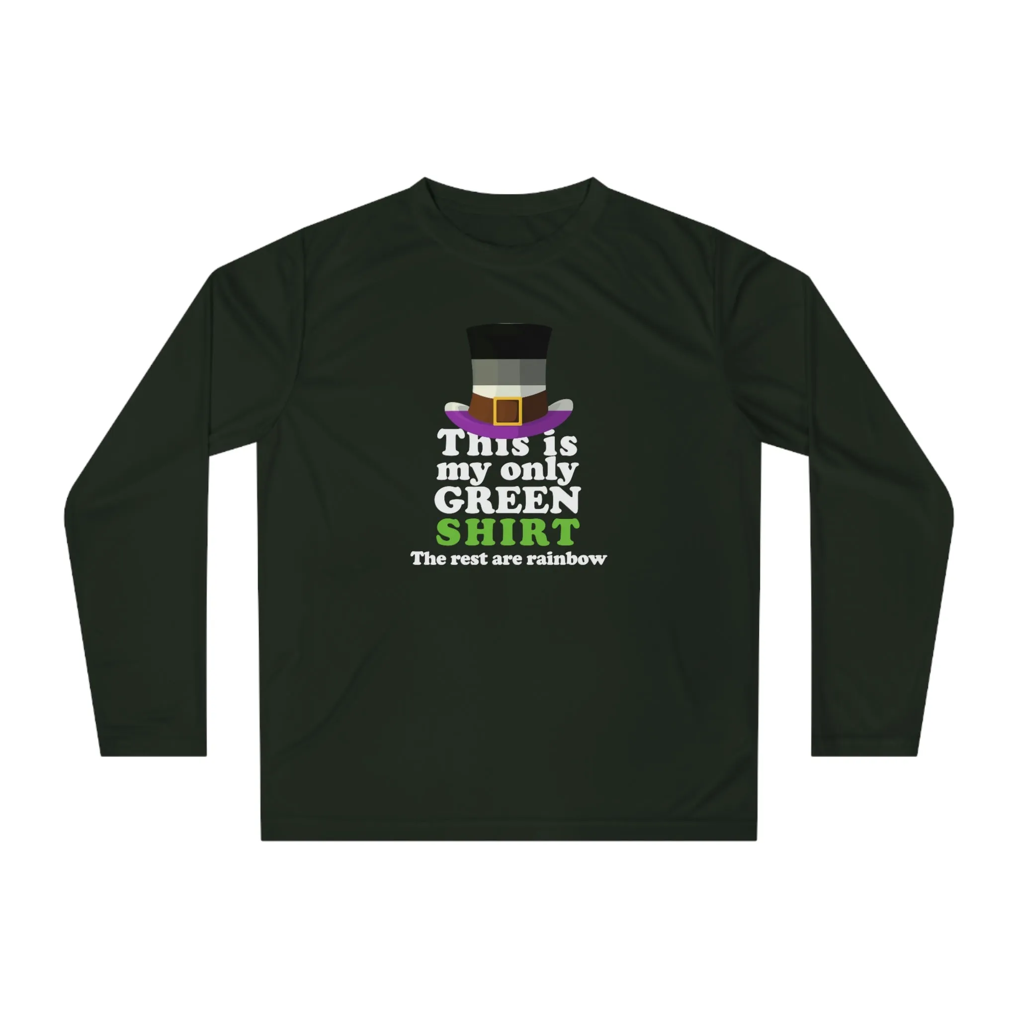 Asexual Flag Unisex Performance Long Sleeve Shirt - My Only Green Shirt