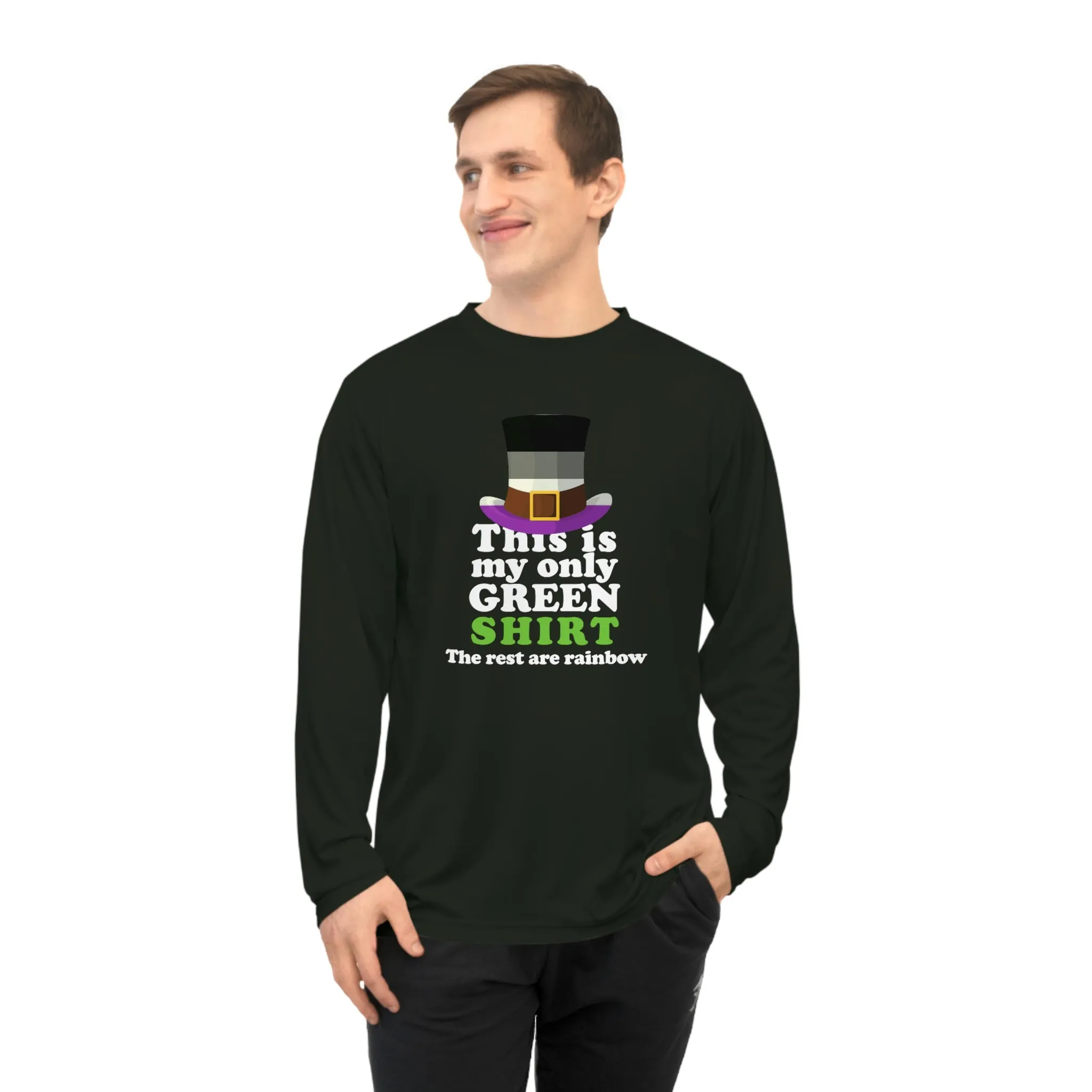 Asexual Flag Unisex Performance Long Sleeve Shirt - My Only Green Shirt