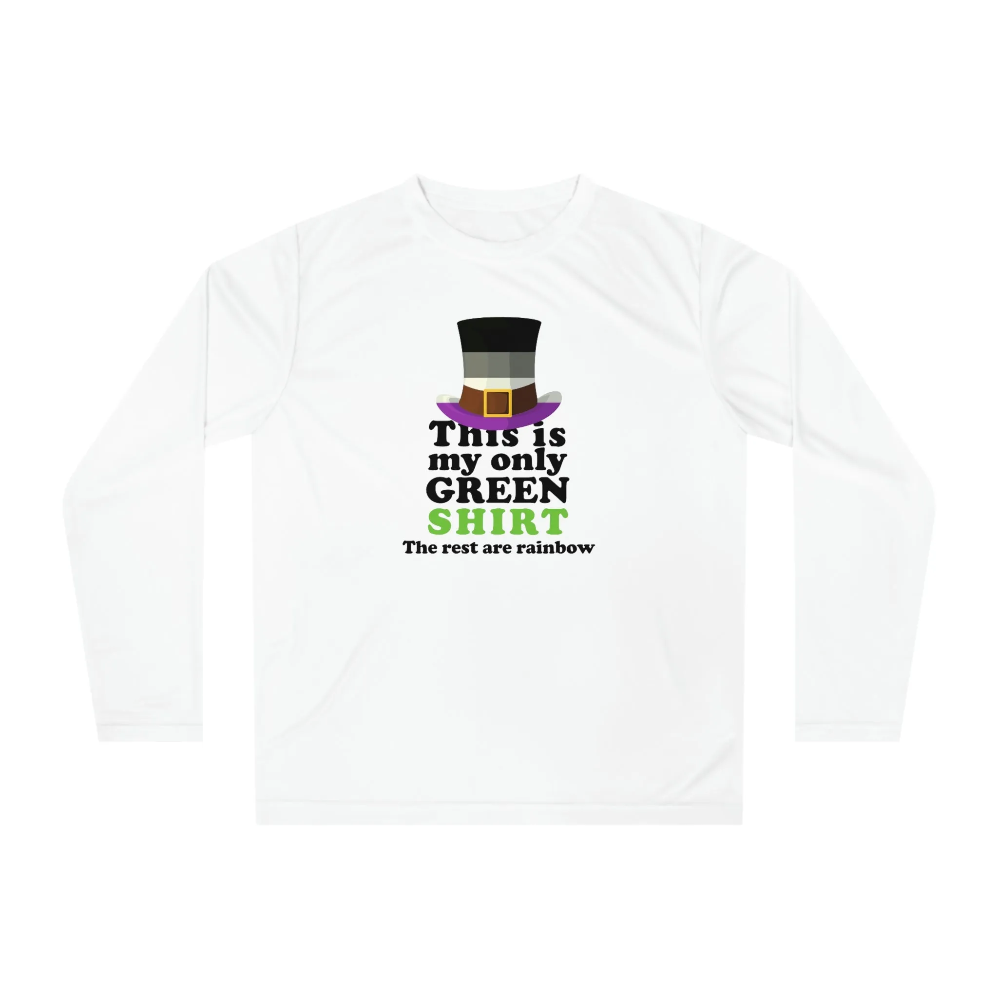 Asexual Flag Unisex Performance Long Sleeve Shirt - My Only Green Shirt