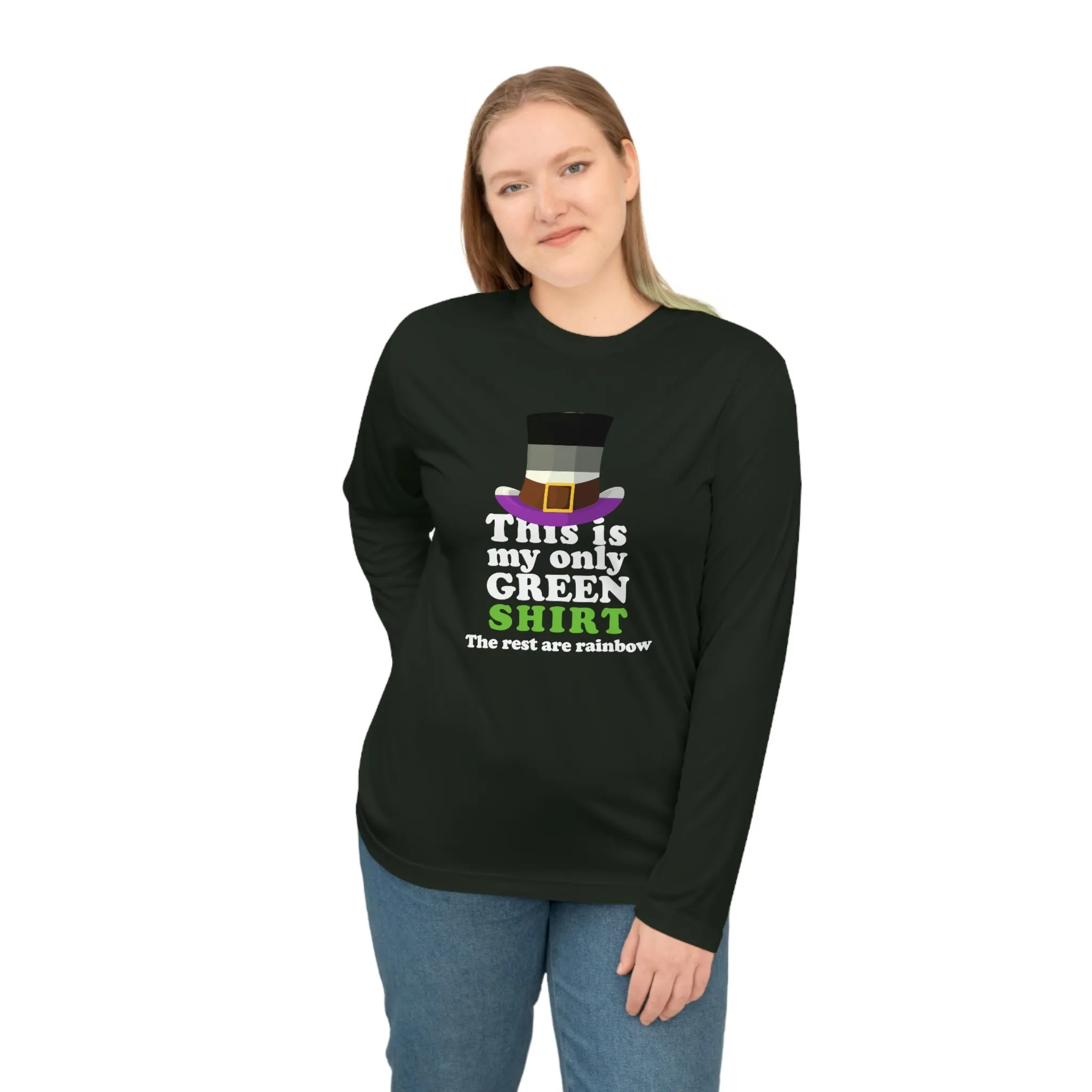 Asexual Flag Unisex Performance Long Sleeve Shirt - My Only Green Shirt