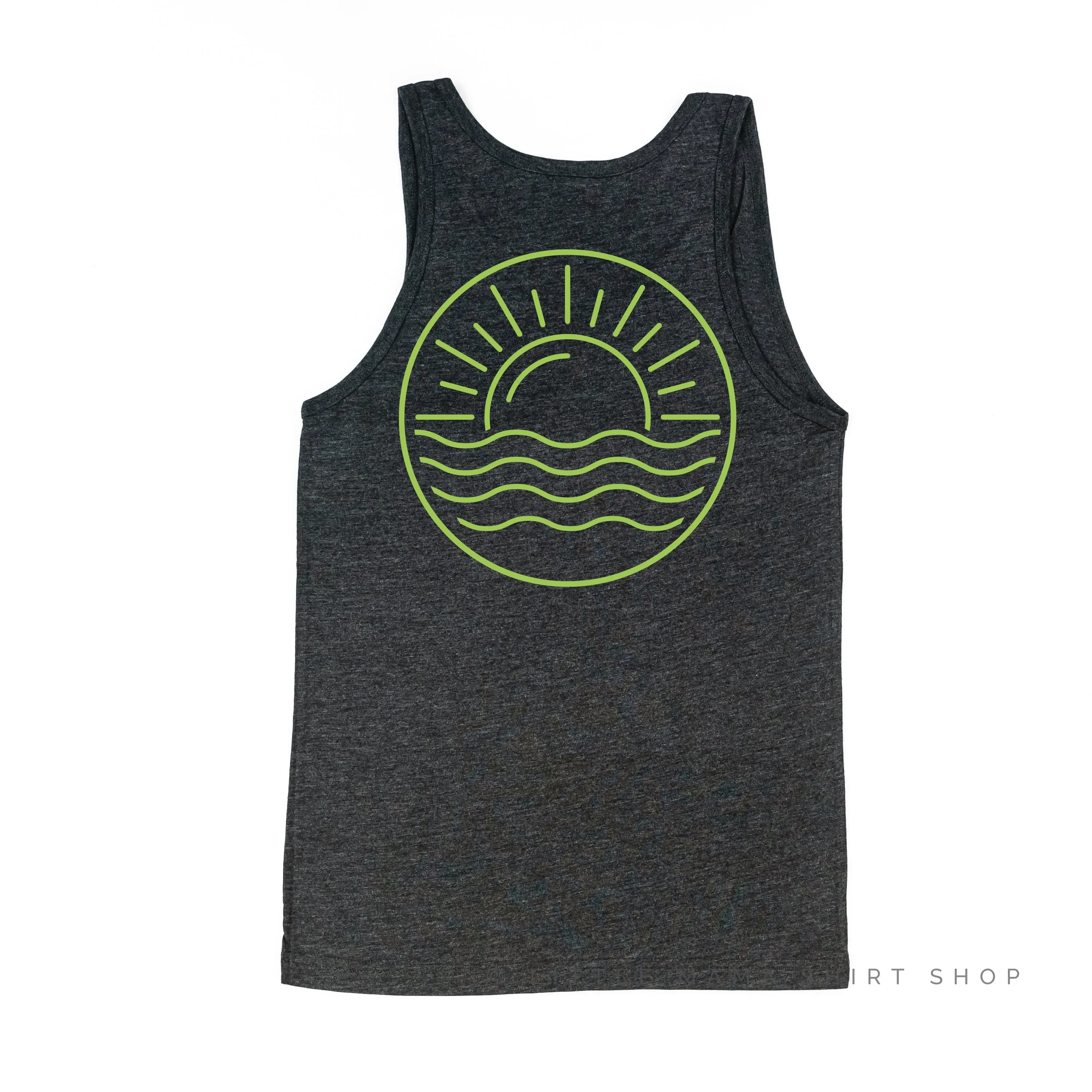 BEACH BUM DESIGN FRONT / OCEAN SUNSET BACK  - Unisex Jersey Tank