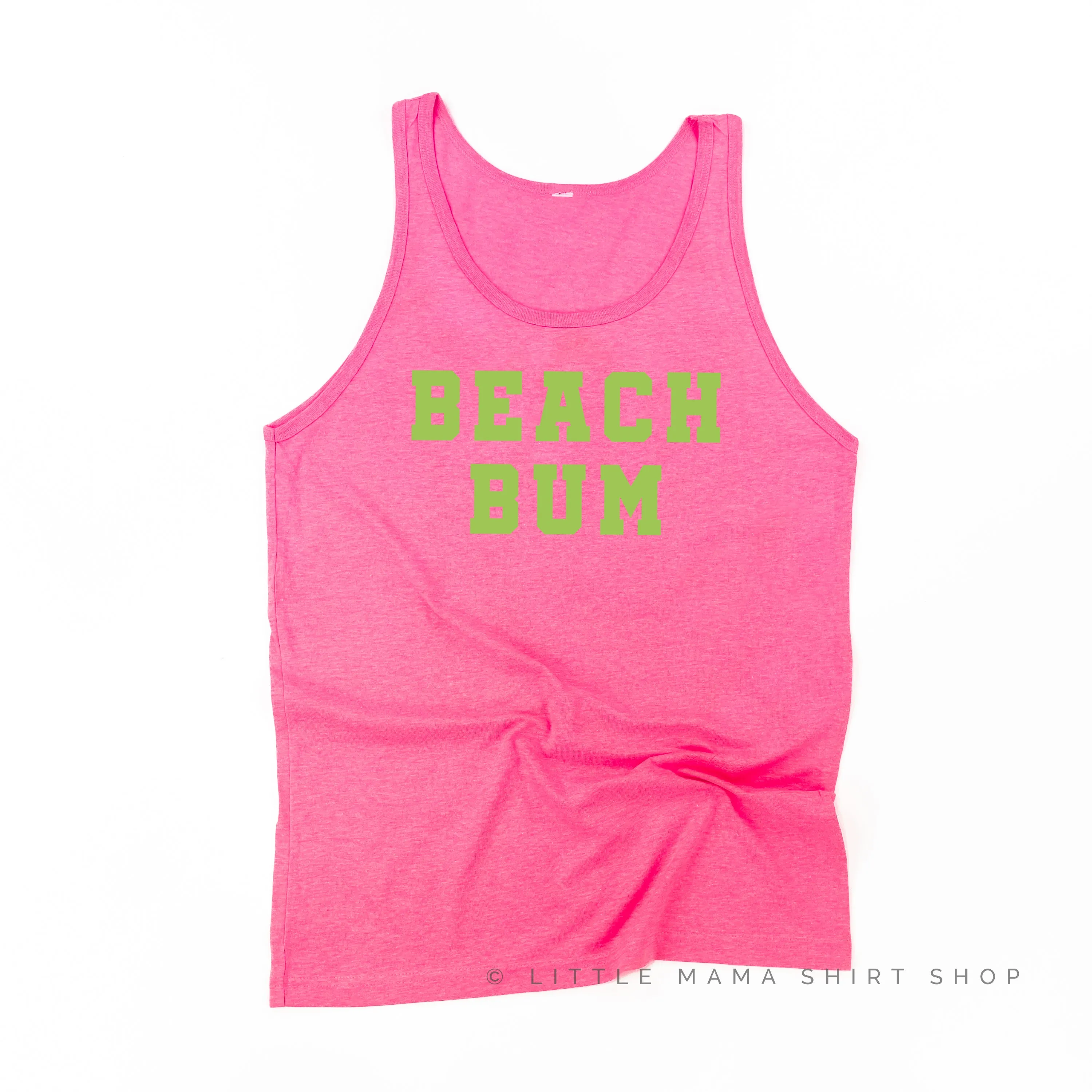 BEACH BUM DESIGN FRONT / OCEAN SUNSET BACK  - Unisex Jersey Tank