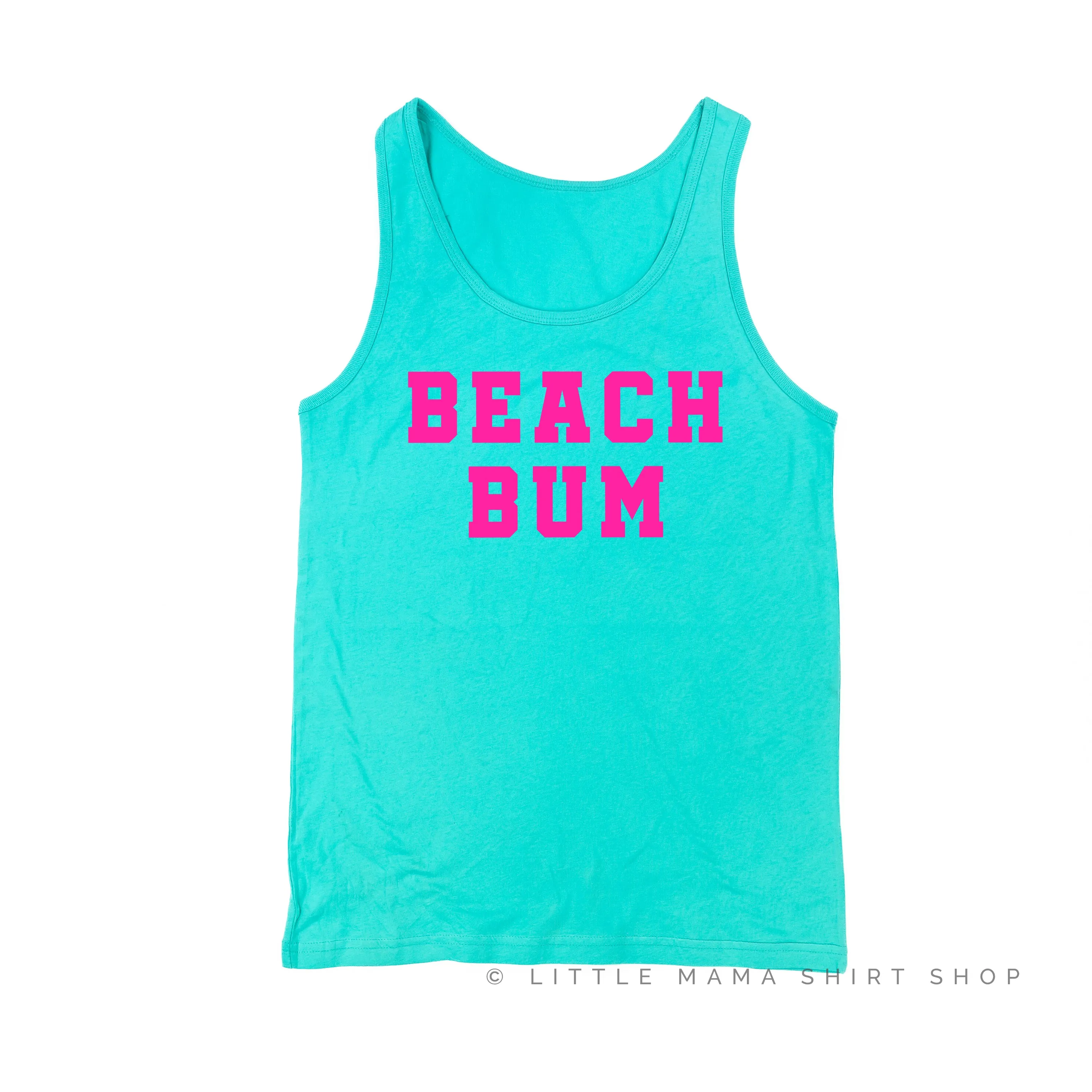 BEACH BUM DESIGN FRONT / OCEAN SUNSET BACK  - Unisex Jersey Tank