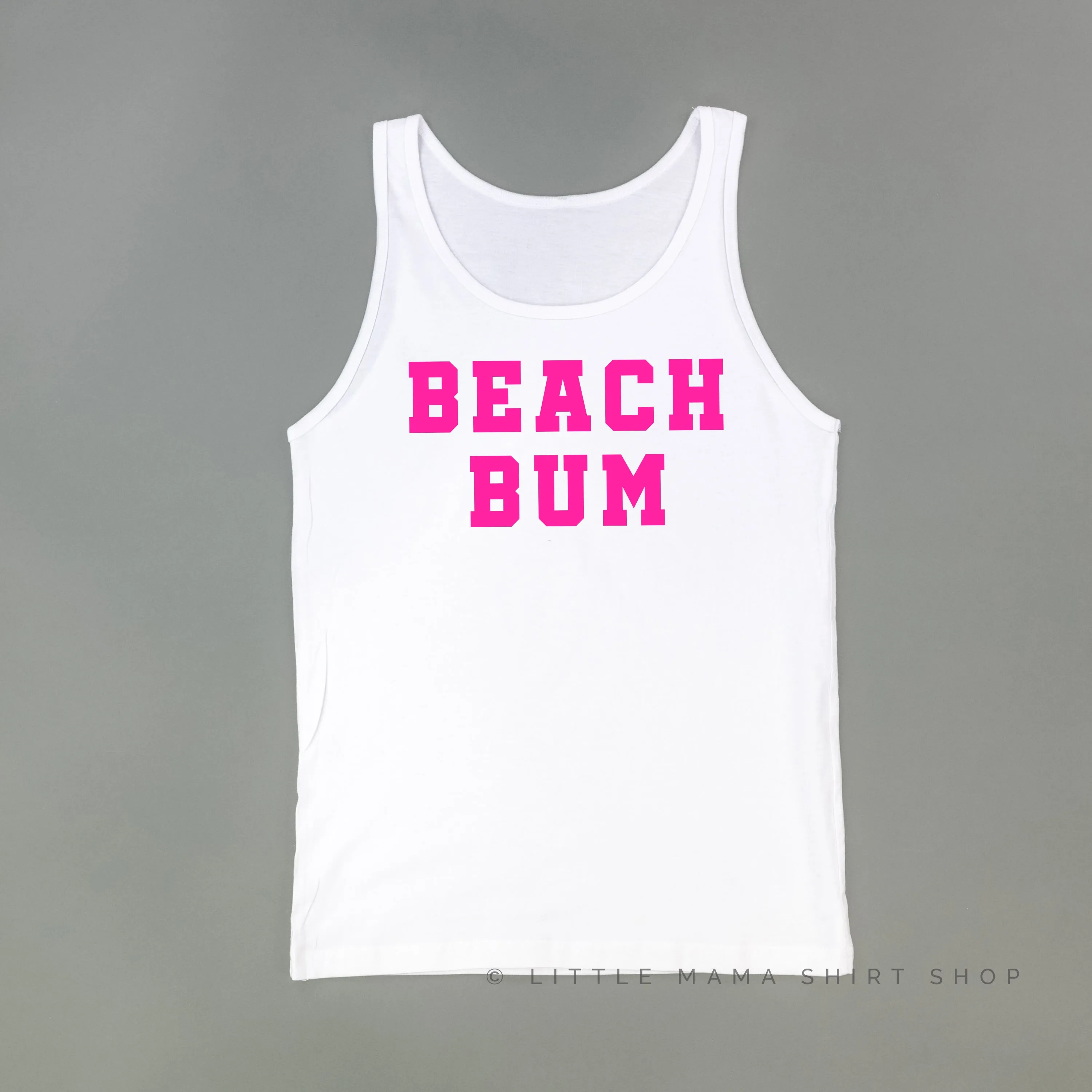 BEACH BUM DESIGN FRONT / OCEAN SUNSET BACK  - Unisex Jersey Tank