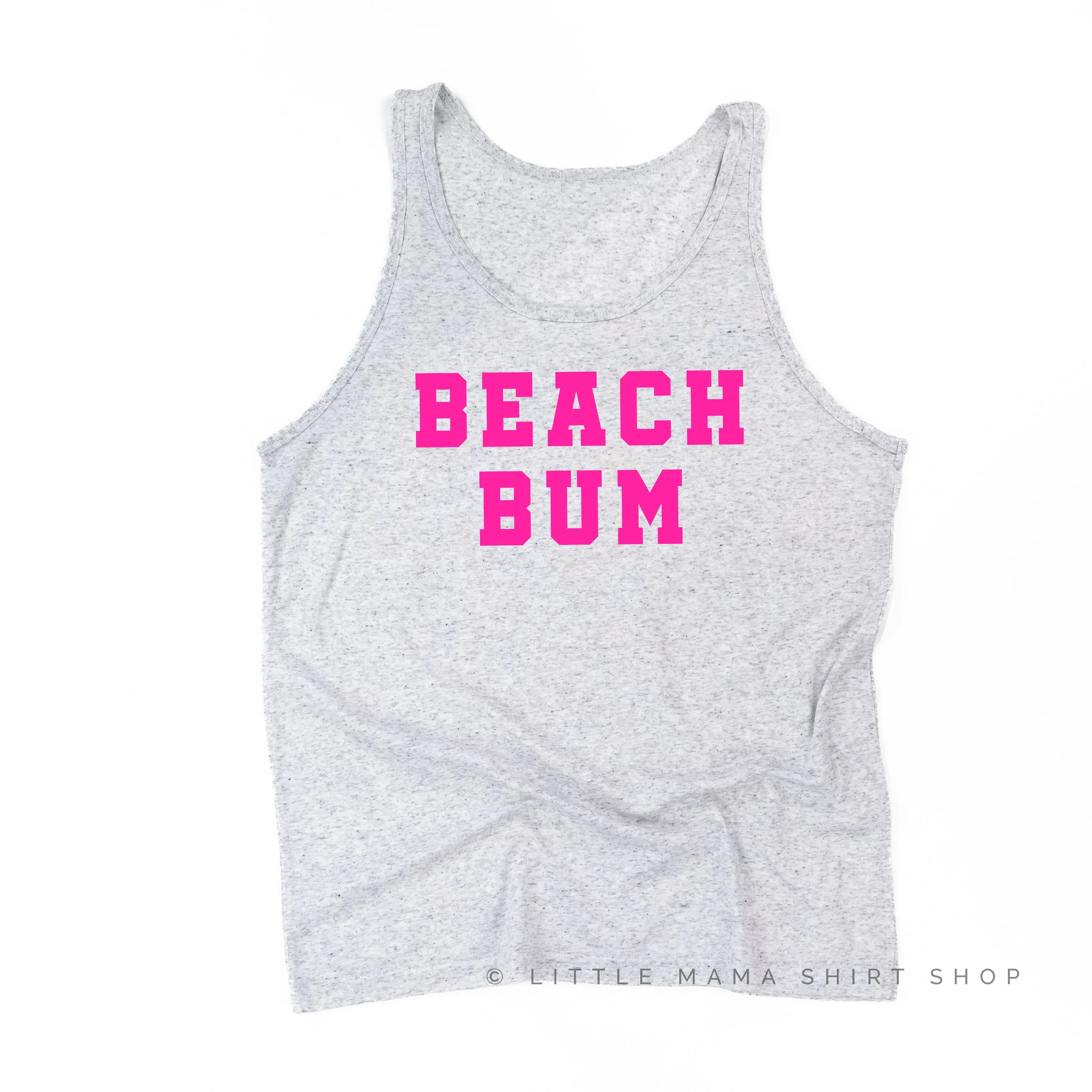 BEACH BUM DESIGN FRONT / OCEAN SUNSET BACK  - Unisex Jersey Tank