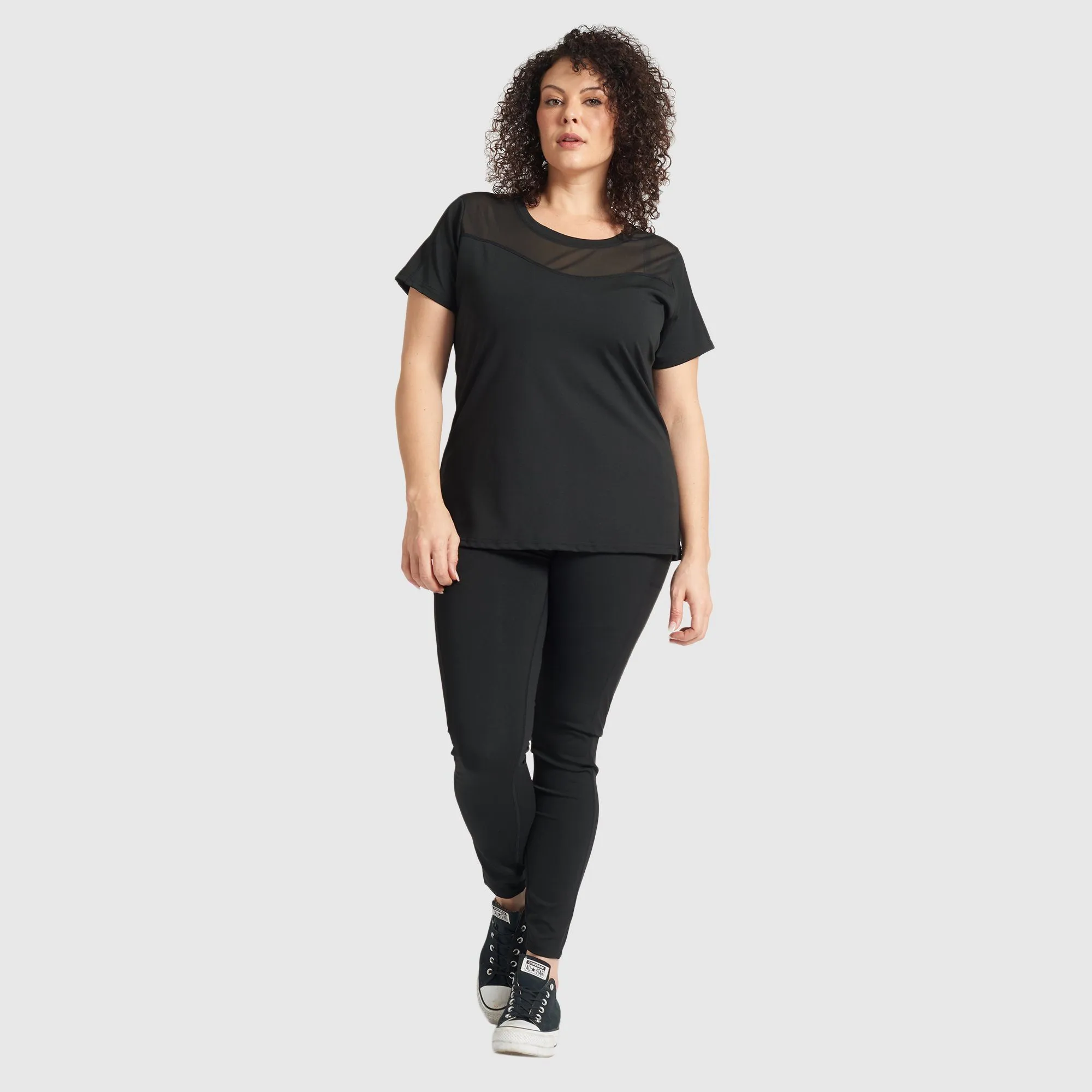 Black T-Shirt With Mesh