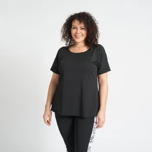 Black T-Shirt with Slit in the Back