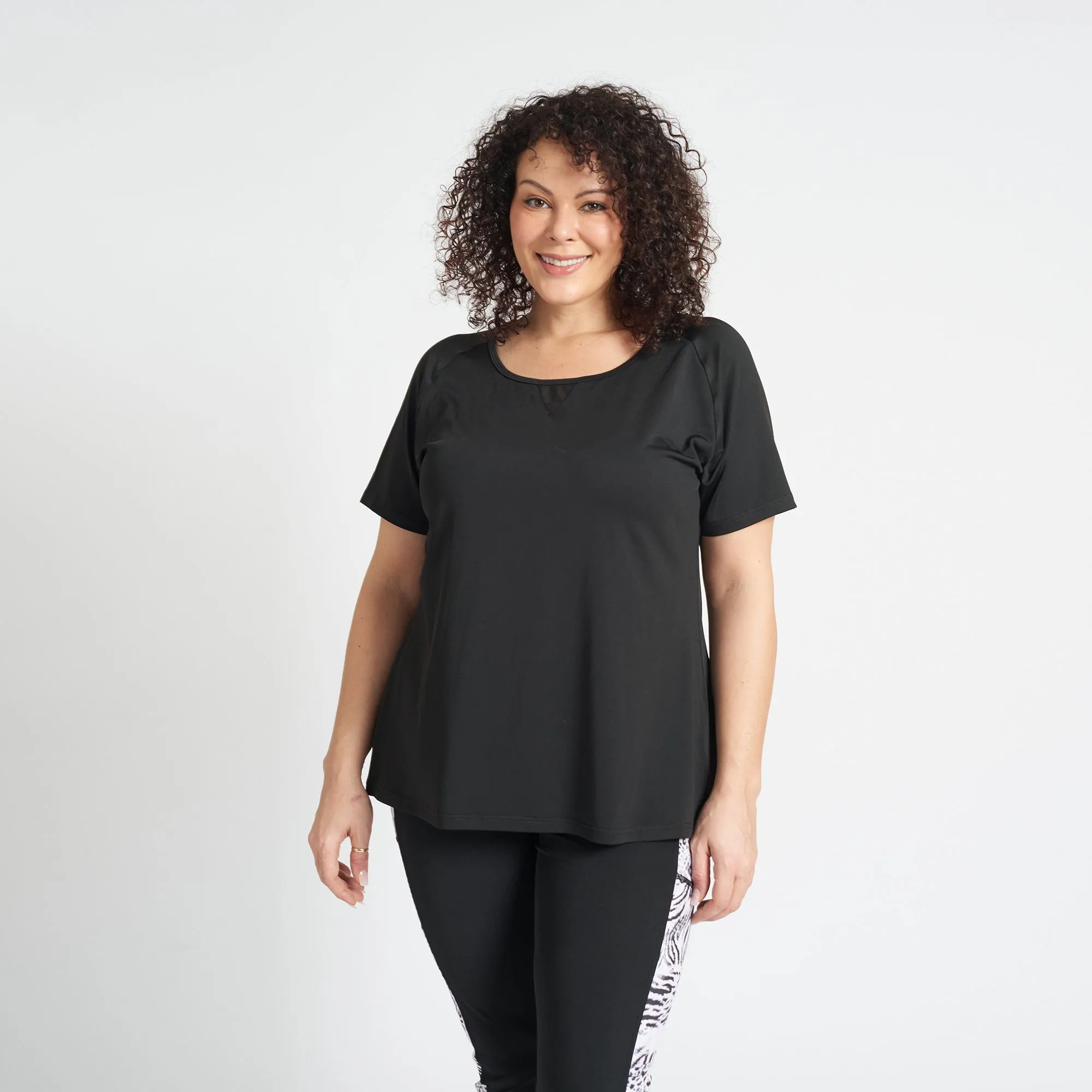 Black T-Shirt with Slit in the Back