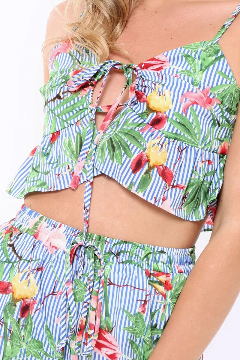 Blue Stripe Shorts- Ailisia