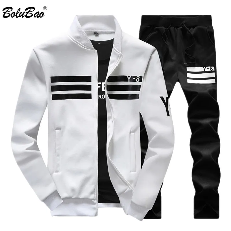 BOLUBAO 2020 New Autumn Men Set Quality Fleece Sweatshirt   Pants Male Tracksuit Sporting Sweat Suits Mens Sportswear Sets