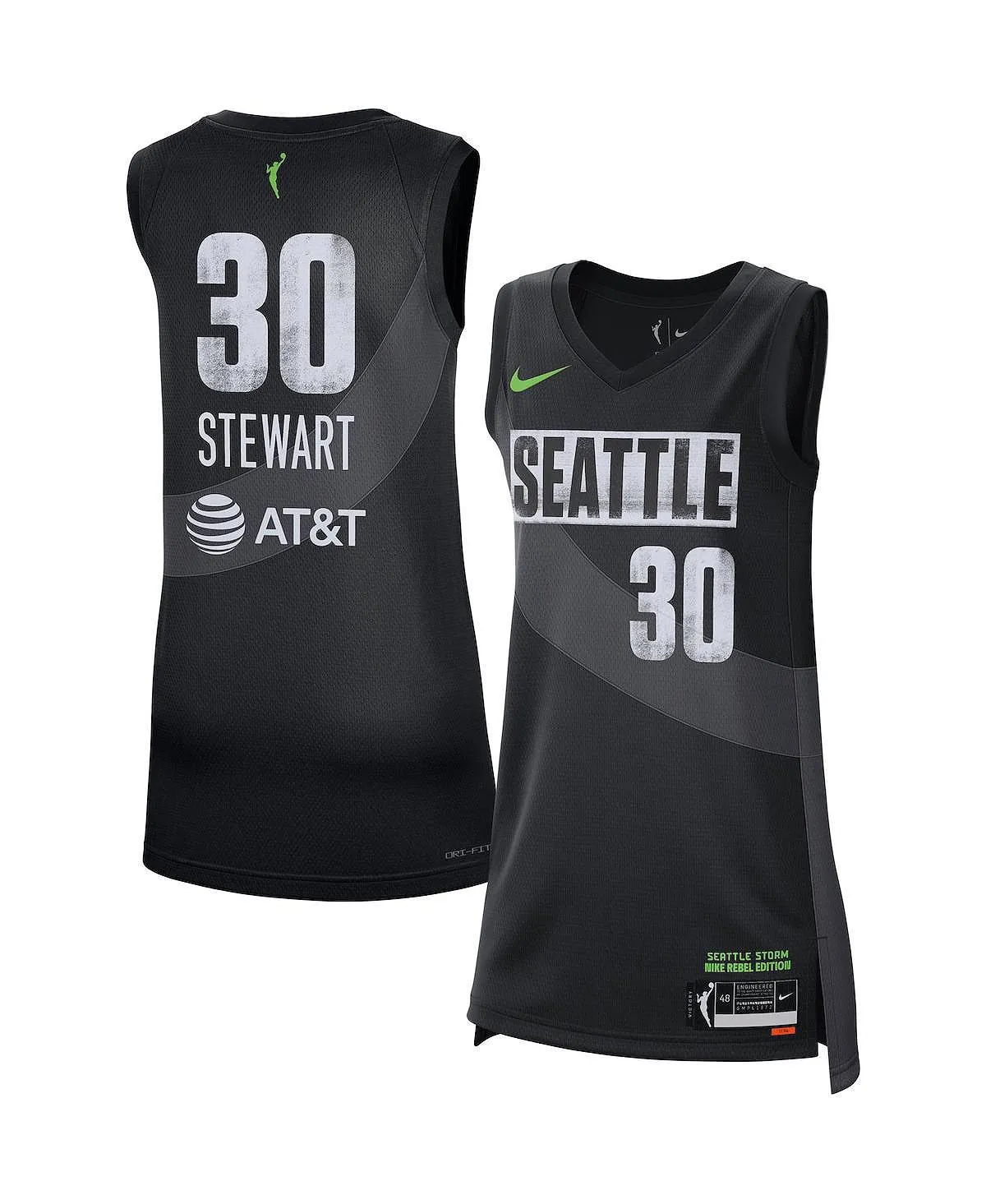 Breanna Stewart Black Seattle Storm Rebel Edition Nike Women's Jersey Black