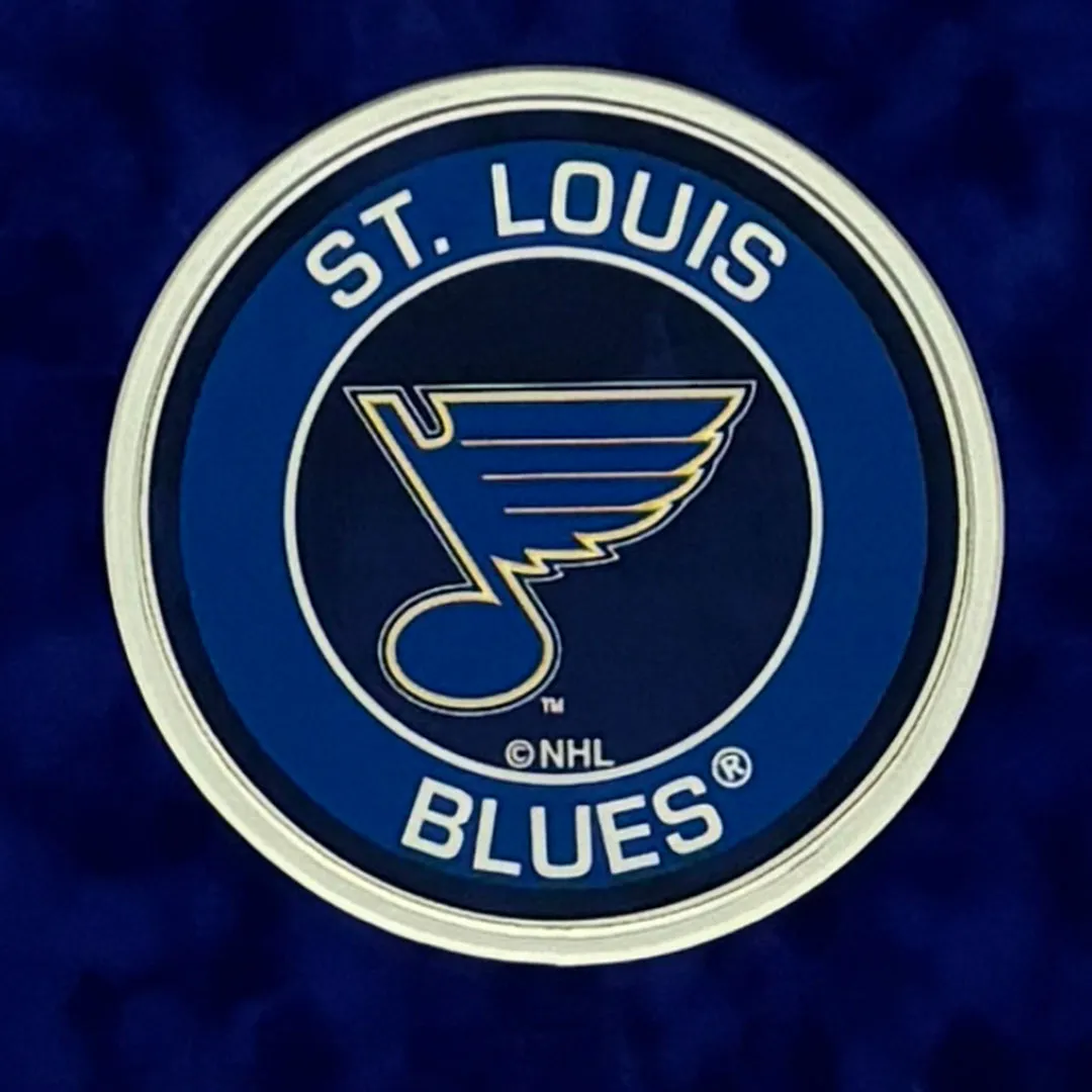 Brett Hull Signed St. Louis Blue Custom Suede Matte Framed Hockey Jersey