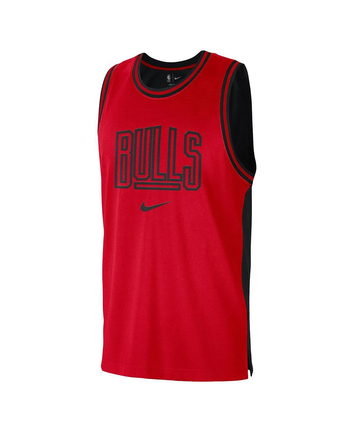 Chicago Bulls Courtside Versus Force Split DNA Performance Nike Men's Red/Black Mesh Jersey