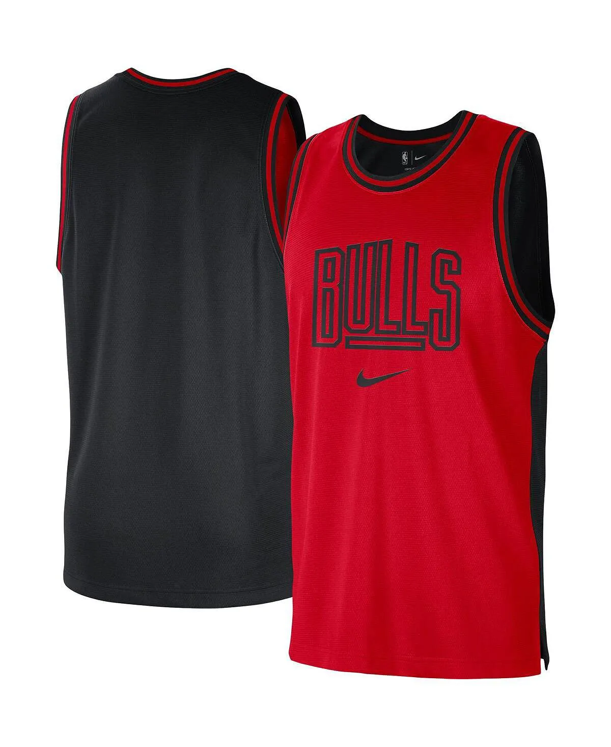 Chicago Bulls Courtside Versus Force Split DNA Performance Nike Men's Red/Black Mesh Jersey
