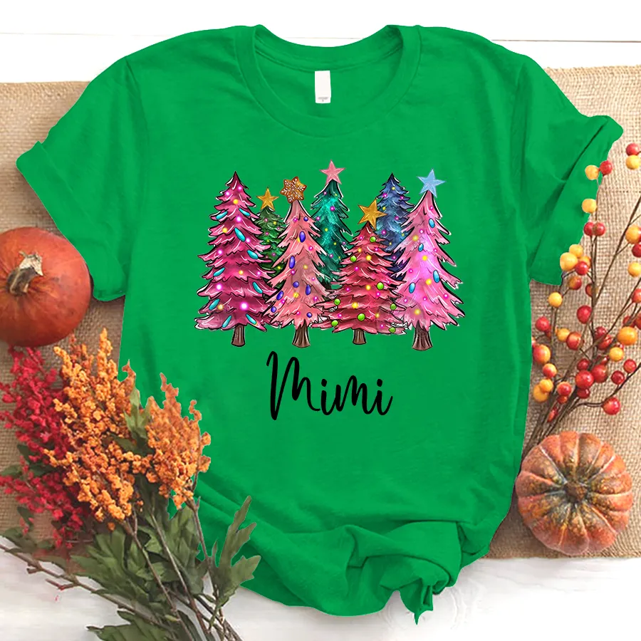 Christmas Trees With Lights Grandma Shirt, Christmas T - Shirt
