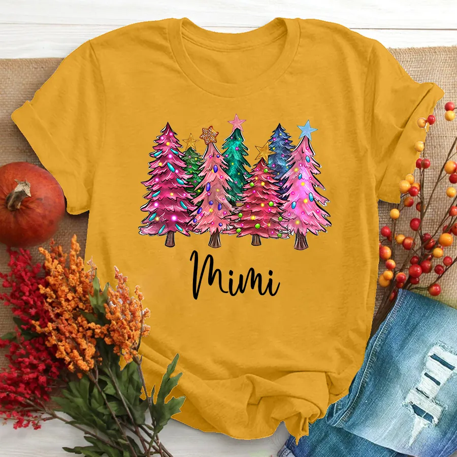 Christmas Trees With Lights Grandma Shirt, Christmas T - Shirt
