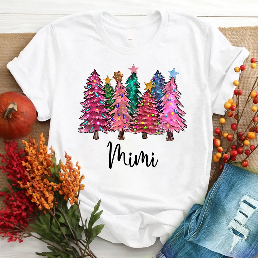 Christmas Trees With Lights Grandma Shirt, Christmas T - Shirt
