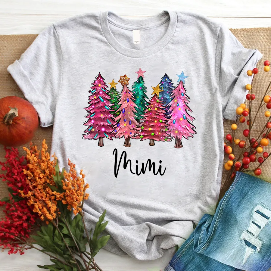 Christmas Trees With Lights Grandma Shirt, Christmas T - Shirt