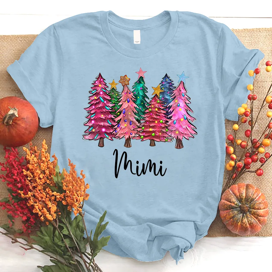 Christmas Trees With Lights Grandma Shirt, Christmas T - Shirt