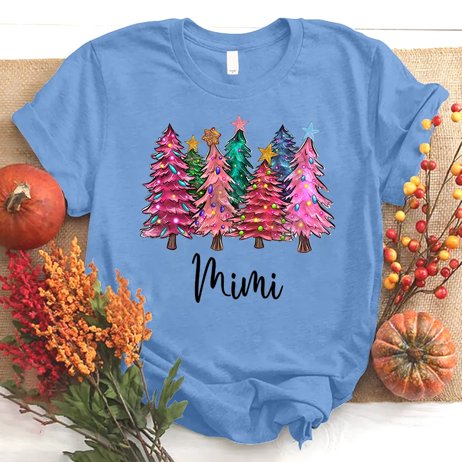Christmas Trees With Lights Grandma Shirt, Christmas T - Shirt