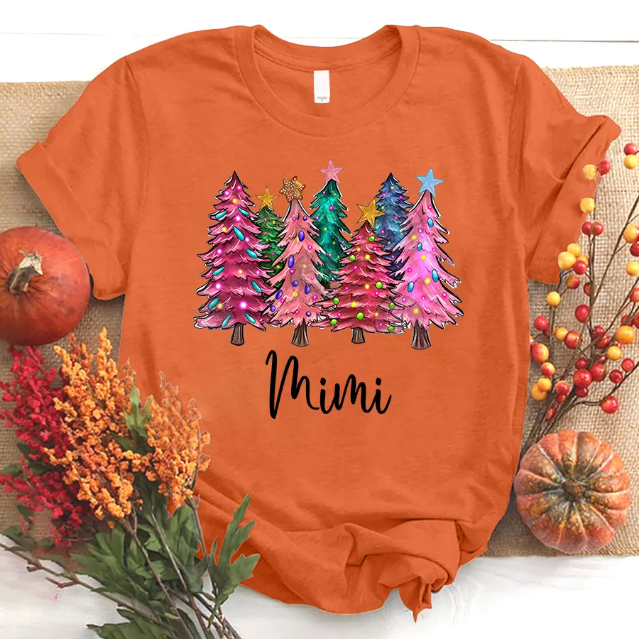 Christmas Trees With Lights Grandma Shirt, Christmas T - Shirt