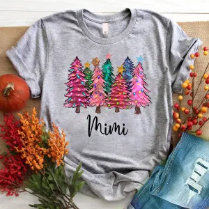 Christmas Trees With Lights Grandma Shirt, Christmas T - Shirt