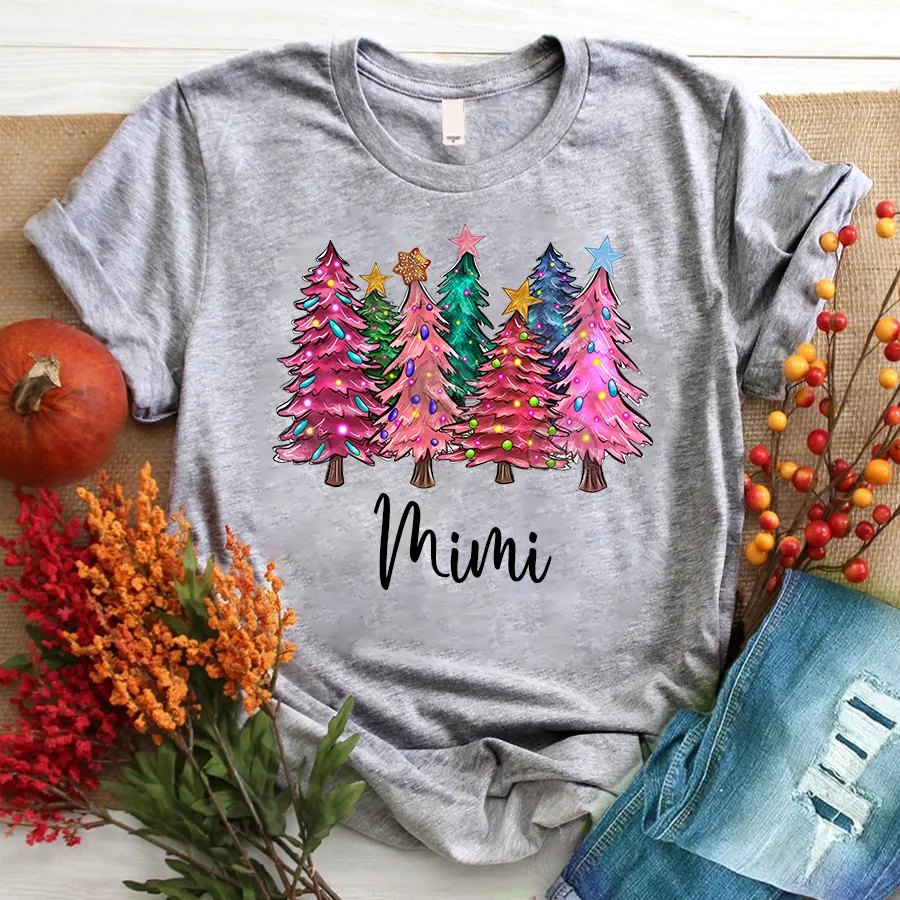 Christmas Trees With Lights Grandma Shirt, Christmas T - Shirt