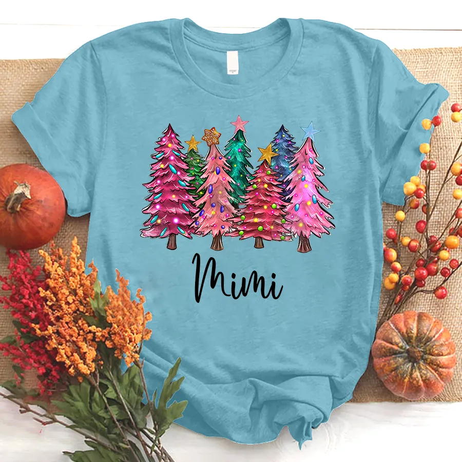 Christmas Trees With Lights Grandma Shirt, Christmas T - Shirt