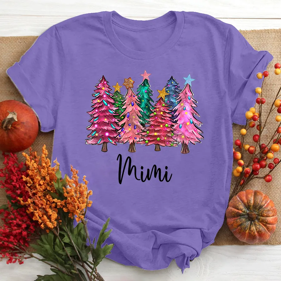 Christmas Trees With Lights Grandma Shirt, Christmas T - Shirt