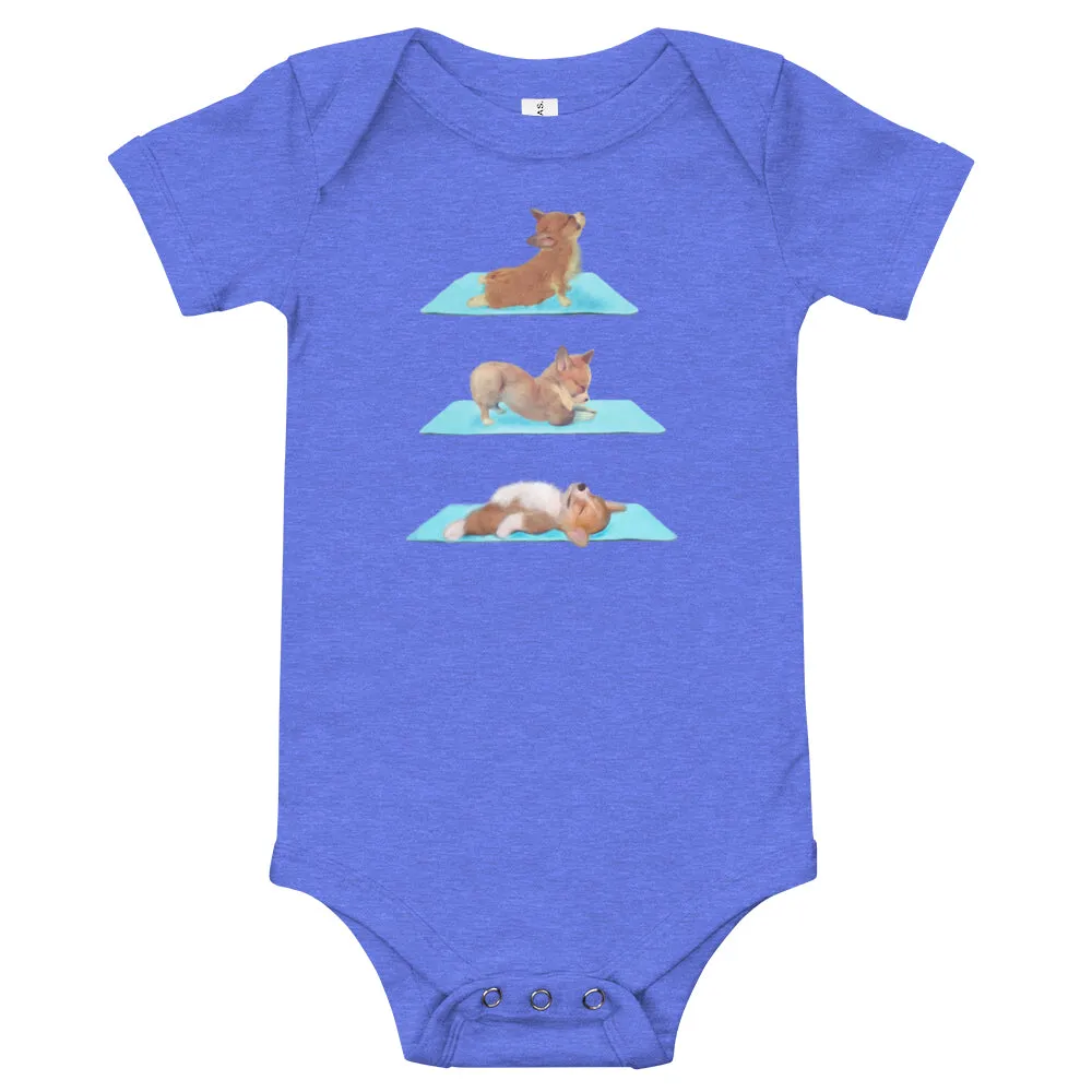 Corgi yoga baby clothes - romper