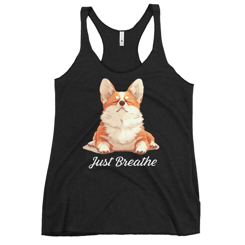 Corgi yoga top - Just breathe yoga clothing