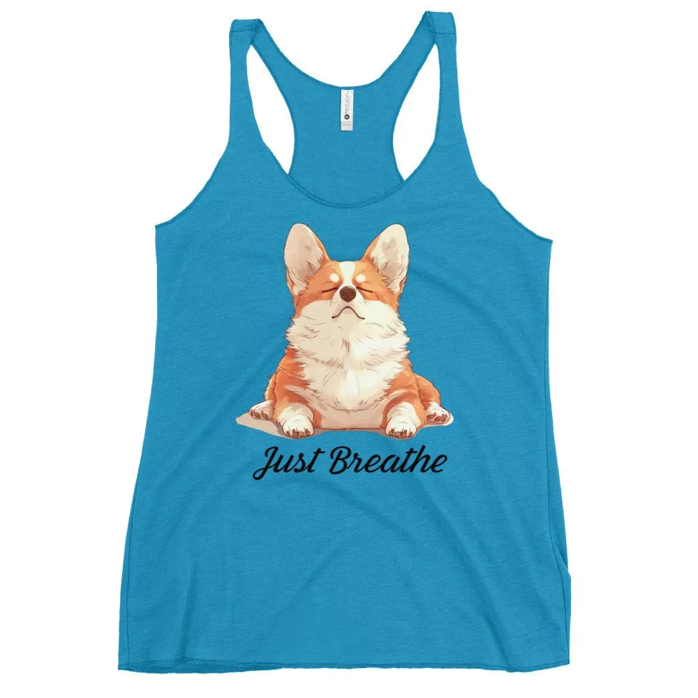 Corgi yoga top - Just breathe yoga clothing