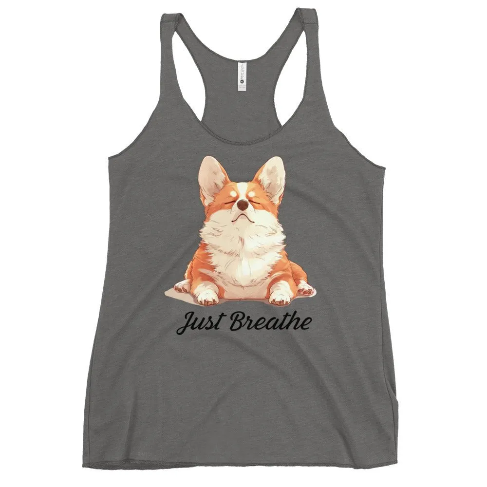 Corgi yoga top - Just breathe yoga clothing