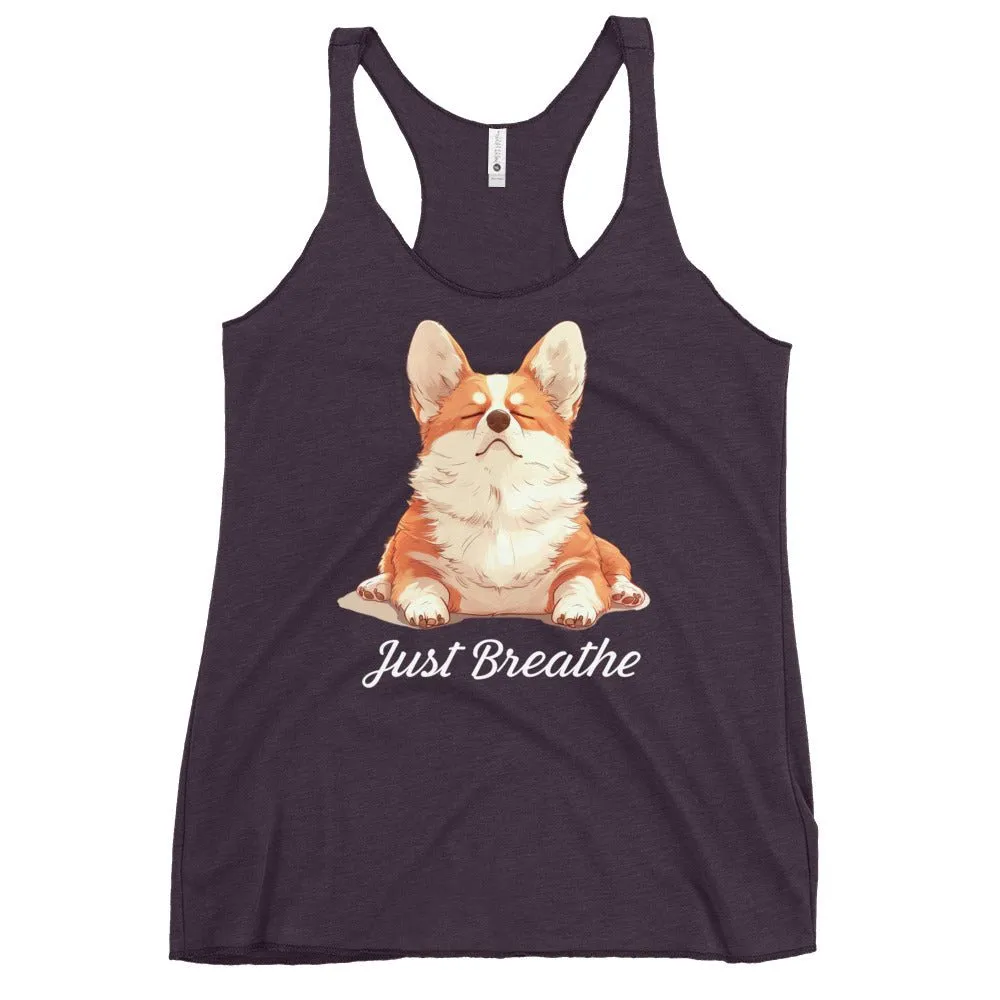 Corgi yoga top - Just breathe yoga clothing