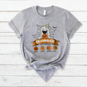 Customized Grandma Little Pumpkins Autumn T-Shirt, Halloween T-Shirt