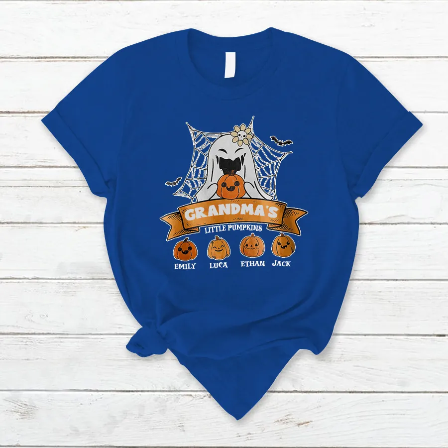 Customized Grandma Little Pumpkins Autumn T-Shirt, Halloween T-Shirt